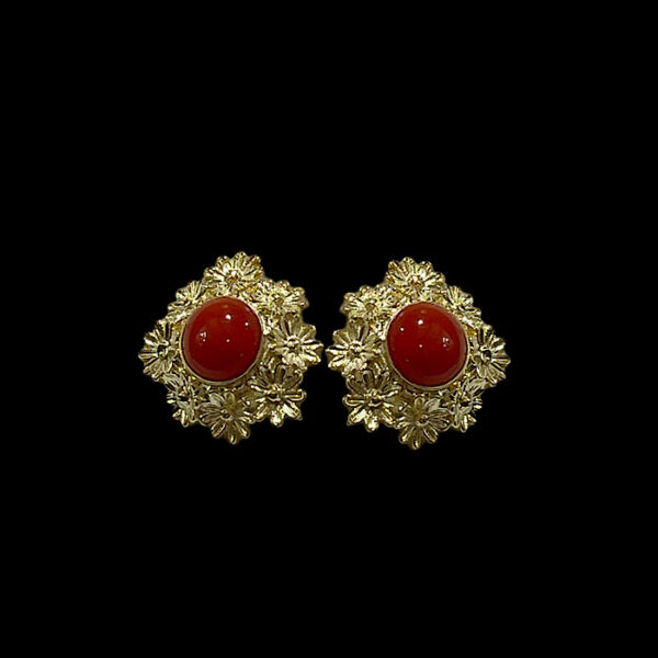 Orecchini Argento e Corallo rosso Sardegna- Flower